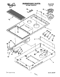 BURNER BOX, LIT/OPTIONAL Diagram and Parts List for RC8920XAH0  Whirlpool Cooktop