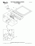 TOP AND CONSOLE PARTS Diagram and Parts List for WGD9050XW1  Whirlpool Dryer