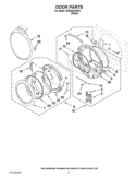 DOOR PARTS Diagram and Parts List for WGD9610XW1  Whirlpool Dryer
