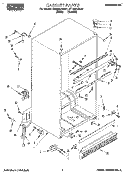 CABINET Diagram and Parts List for RT18DKXBL01  Roper Refrigerator