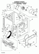 CABINET PARTS Diagram and Parts List for 7MWG45500ST1  Whirlpool Dryer