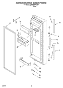 REFRIGERATOR DOOR Diagram and Parts List for 6GD22DCXHW02  Whirlpool Refrigerator