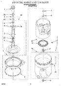 AGITATOR, BASKET AND TUB Diagram and Parts List for 6LSC9255BQ1  Whirlpool Washer