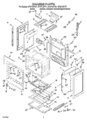 CHASSIS Diagram and Parts List for SF367LEKV1  Whirlpool Range