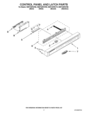CONTROL PANEL AND LATCH PARTS Diagram and Parts List for WDF730PAYB3  Whirlpool Dishwasher