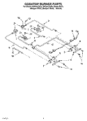 COOKTOP BURNER Diagram and Parts List for GW395LEGQ5  Whirlpool Range