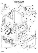 CABINET PARTS Diagram and Parts List for LGB6200PQ1  Whirlpool Dryer