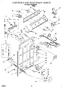CONTROLS AND REAR PANEL Diagram and Parts List for LST6132BW1  Whirlpool Washer