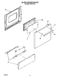 OVEN DOOR Diagram and Parts List for FEP210VW2  Roper Range