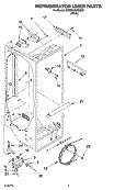 REFRIGERATOR LINER PARTS Diagram and Parts List for 6GS2SHQXRQ00  Whirlpool Refrigerator