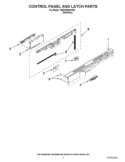 CONTROL PANEL AND LATCH PARTS Diagram and Parts List for 7WDT950SAYM1  Whirlpool Dishwasher