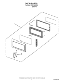 DOOR PARTS Diagram and Parts List for WMH1164XWS3  Whirlpool Microwave