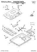 COOKTOP PARTS, MISCELLANEOUS PARTS Diagram and Parts List for KECC502GBL05  KitchenAid Cooktop