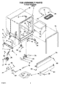 TUB ASSEMBLY PARTS Diagram and Parts List for TUD4700MQ2  Estate Dishwasher