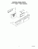 CONTROL PANEL PARTS Diagram and Parts List for GU2475XTVY1  Whirlpool Dishwasher