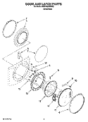 DOOR AND LATCH PARTS Diagram and Parts List for MWFW8300SW02  Whirlpool Washer