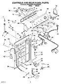 CONTROLS AND REAR PANEL PARTS Diagram and Parts List for WTW5790SQ0  Whirlpool Washer