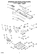 INTERIOR AND VENTILATION PARTS Diagram and Parts List for MH1140XMB4  Whirlpool Microwave