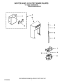 MOTOR AND ICE CONTAINER PARTS Diagram and Parts List for GSC25C6EYY02  Whirlpool Refrigerator
