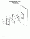 DISPENSER FRONT PARTS Diagram and Parts List for KFIS25XVMS4  KitchenAid Refrigerator