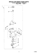 BRAKE AND DRIVE TUBE PARTS Diagram and Parts List for 7MGVW9959KQ3  Whirlpool Washer
