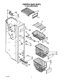 FREEZER LINER Diagram and Parts List for KSRS27QXWH00  KitchenAid Refrigerator