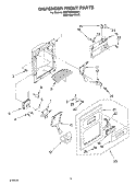 DISPENSER FRONT PARTS Diagram and Parts List for BRS70ZRANA01  Whirlpool Refrigerator
