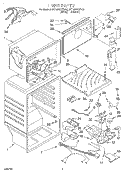LINER Diagram and Parts List for 8ET18NKXFW00  Whirlpool Refrigerator