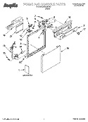 FRAME AND CONSOLE PARTS Diagram and Parts List for IJU25262  Inglis Dishwasher