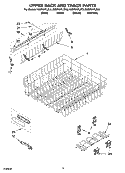UPPER RACK AND TRACK PARTS Diagram and Parts List for KUDP01FLBL3  KitchenAid Dishwasher