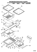 REFRIGERATOR SHELF PARTS Diagram and Parts List for GC3CHAXNB00  Whirlpool Refrigerator