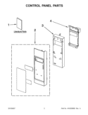 CONTROL PANEL PARTS Diagram and Parts List for KHMC1857BWH0  KitchenAid Microwave