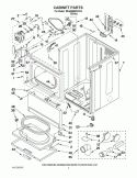CABINET PARTS Diagram and Parts List for 3RLEQ8600WW0  Whirlpool Dryer
