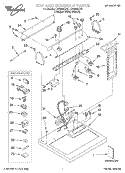 TOP AND CONSOLE, LITERATURE Diagram and Parts List for LGN2000JT0  Whirlpool Dryer