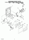 DISPENSER FRONT PARTS Diagram and Parts List for GD5DHAXVB03  Whirlpool Refrigerator