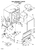 TUB ASSEMBLY PARTS Diagram and Parts List for DU840SWPU2  Whirlpool Dishwasher