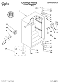 CABINET PARTS Diagram and Parts List for FC02BCXMW0  Whirlpool Refrigerator