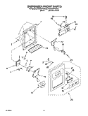 DISPENSER FRONT PARTS Diagram and Parts List for KSRB22FKSS04  KitchenAid Refrigerator