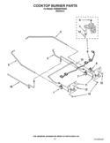 COOKTOP BURNER PARTS Diagram and Parts List for KGRS807SSS03  KitchenAid Range