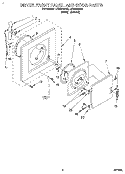 DRYER FRONT PANEL AND DOOR Diagram and Parts List for LTG5243BN2  Whirlpool Washer Dryer Combo
