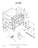 TUB , LITERATURE AND OPTIONAL Diagram and Parts List for DP8700XTN0  Whirlpool Dishwasher