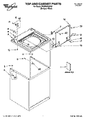 TOP AND CABINET PARTS Diagram and Parts List for 7MLSR6332KQ3  Whirlpool Washer