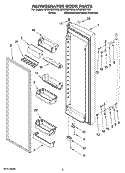 REFRIGERATOR DOOR PARTS Diagram and Parts List for GF6NFEXTB00  Whirlpool Refrigerator
