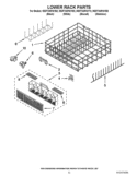 LOWER RACK PARTS Diagram and Parts List for WDF730PAYM2  Whirlpool Dishwasher