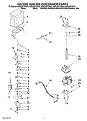 MOTOR AND ICE CONTAINER PARTS Diagram and Parts List for KSRL25FTSS01  KitchenAid Refrigerator