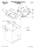 TOP AND CABINET PARTS Diagram and Parts List for 3RLSQ8533JQ2  Whirlpool Washer