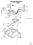 MACHINE BASE PARTS Diagram and Parts List for 1DWTW5205SQ0  Whirlpool Washer