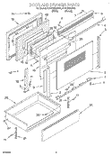 DOOR AND DRAWER Diagram and Parts List for KERC500HWH2  KitchenAid Range