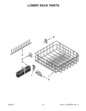 LOWER RACK PARTS Diagram and Parts List for KUDS30IBWH0  KitchenAid Dishwasher
