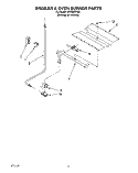 BROILER & OVEN BURNER Diagram and Parts List for SF310PEYQ2  Whirlpool Range